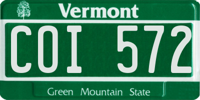VT license plate COI572