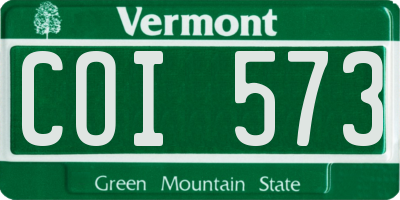 VT license plate COI573