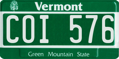 VT license plate COI576