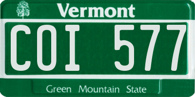 VT license plate COI577