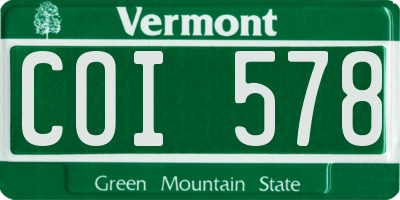 VT license plate COI578