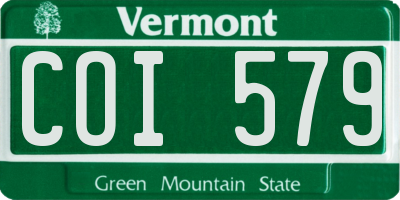 VT license plate COI579