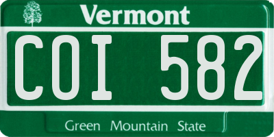 VT license plate COI582