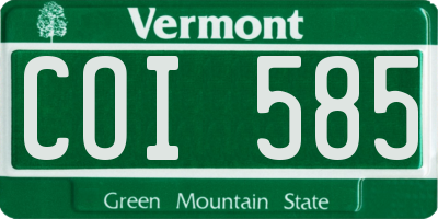 VT license plate COI585