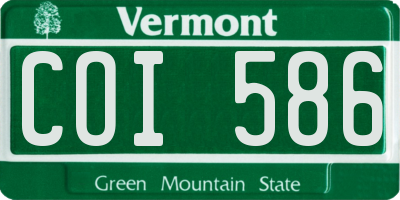 VT license plate COI586