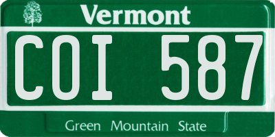 VT license plate COI587