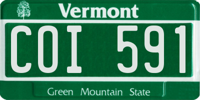VT license plate COI591