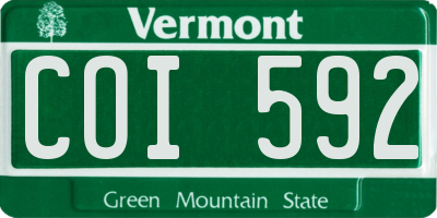 VT license plate COI592