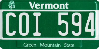 VT license plate COI594