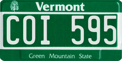 VT license plate COI595