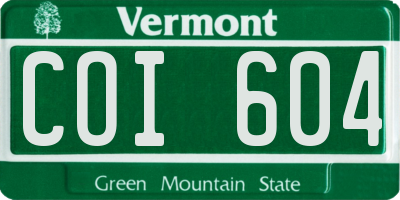 VT license plate COI604
