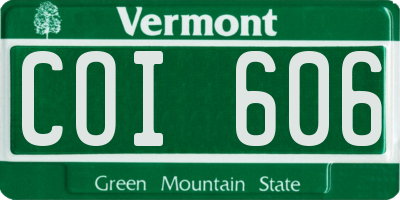 VT license plate COI606