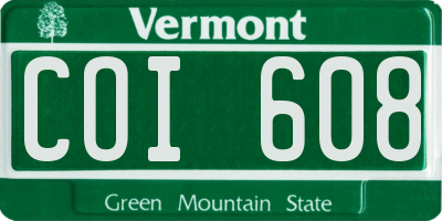 VT license plate COI608