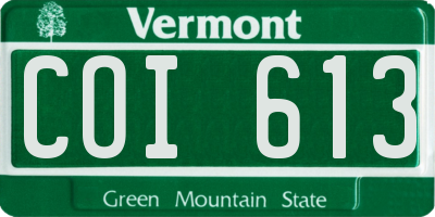 VT license plate COI613