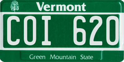 VT license plate COI620