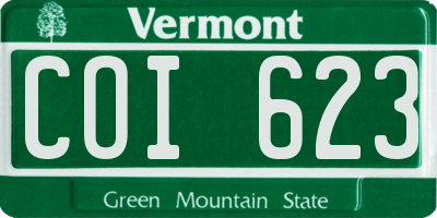 VT license plate COI623