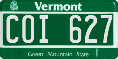 VT license plate COI627