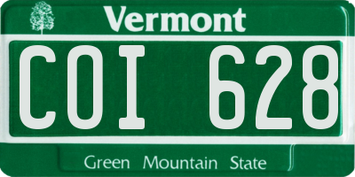 VT license plate COI628