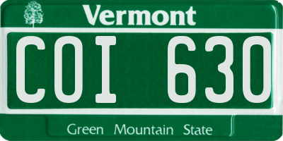 VT license plate COI630