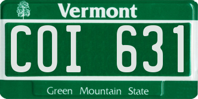 VT license plate COI631