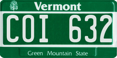 VT license plate COI632