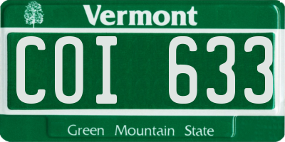 VT license plate COI633