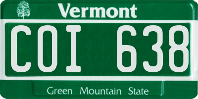 VT license plate COI638