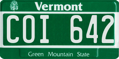 VT license plate COI642