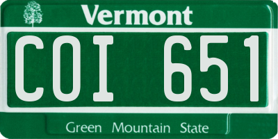 VT license plate COI651