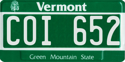 VT license plate COI652
