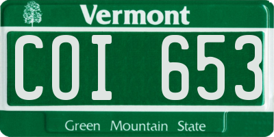 VT license plate COI653