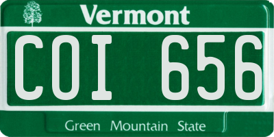 VT license plate COI656