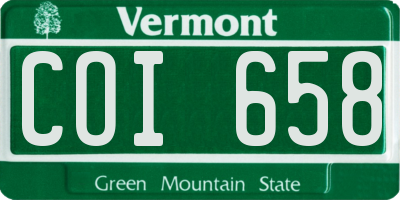 VT license plate COI658