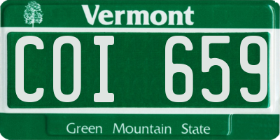 VT license plate COI659
