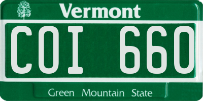 VT license plate COI660