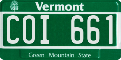 VT license plate COI661