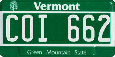 VT license plate COI662