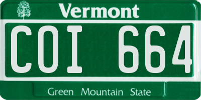 VT license plate COI664