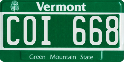 VT license plate COI668
