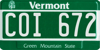 VT license plate COI672