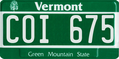 VT license plate COI675