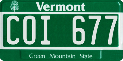 VT license plate COI677