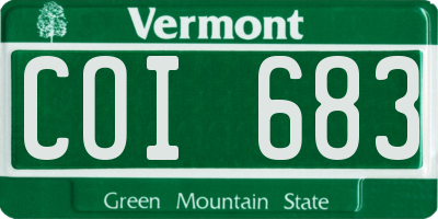 VT license plate COI683