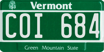 VT license plate COI684