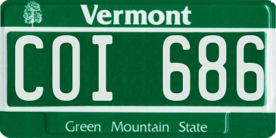 VT license plate COI686