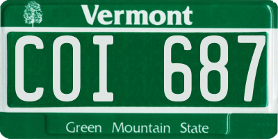 VT license plate COI687