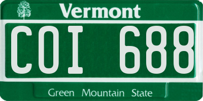 VT license plate COI688