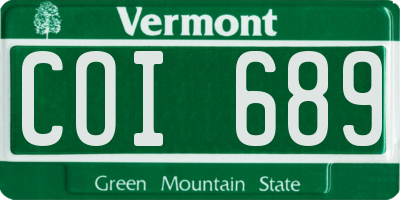 VT license plate COI689