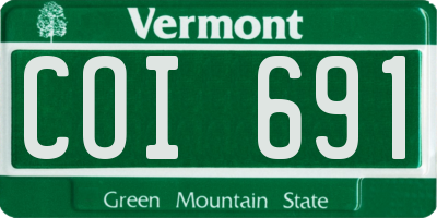 VT license plate COI691