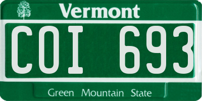 VT license plate COI693